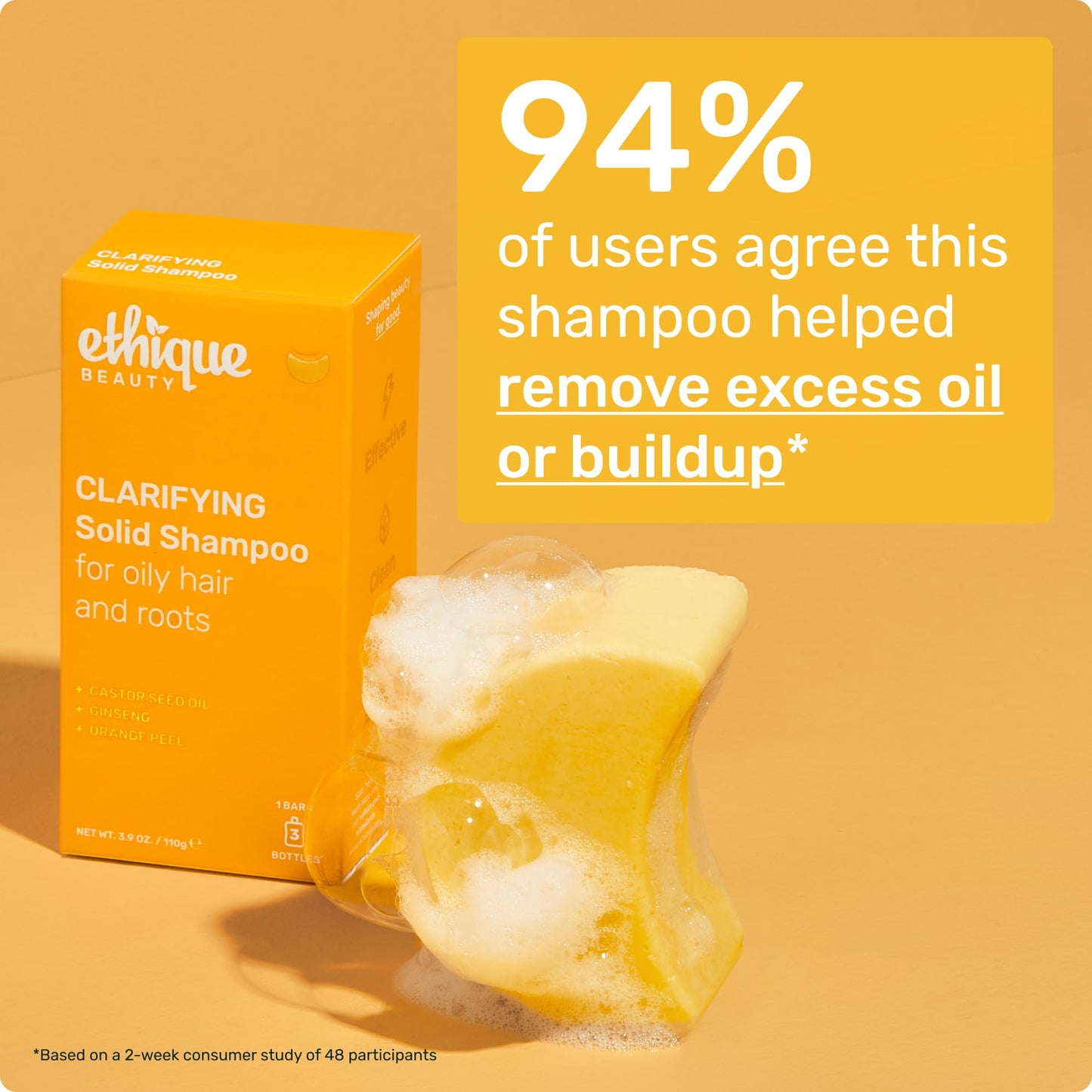 Ethique Beauty Clarifying Shampoo & Conditioner Set for Oily Hair & Build-up with Castor Oil - Plastic-Free, Vegan, Cruelty-Free - 2 Pack Beauty & Personal Care Ethique