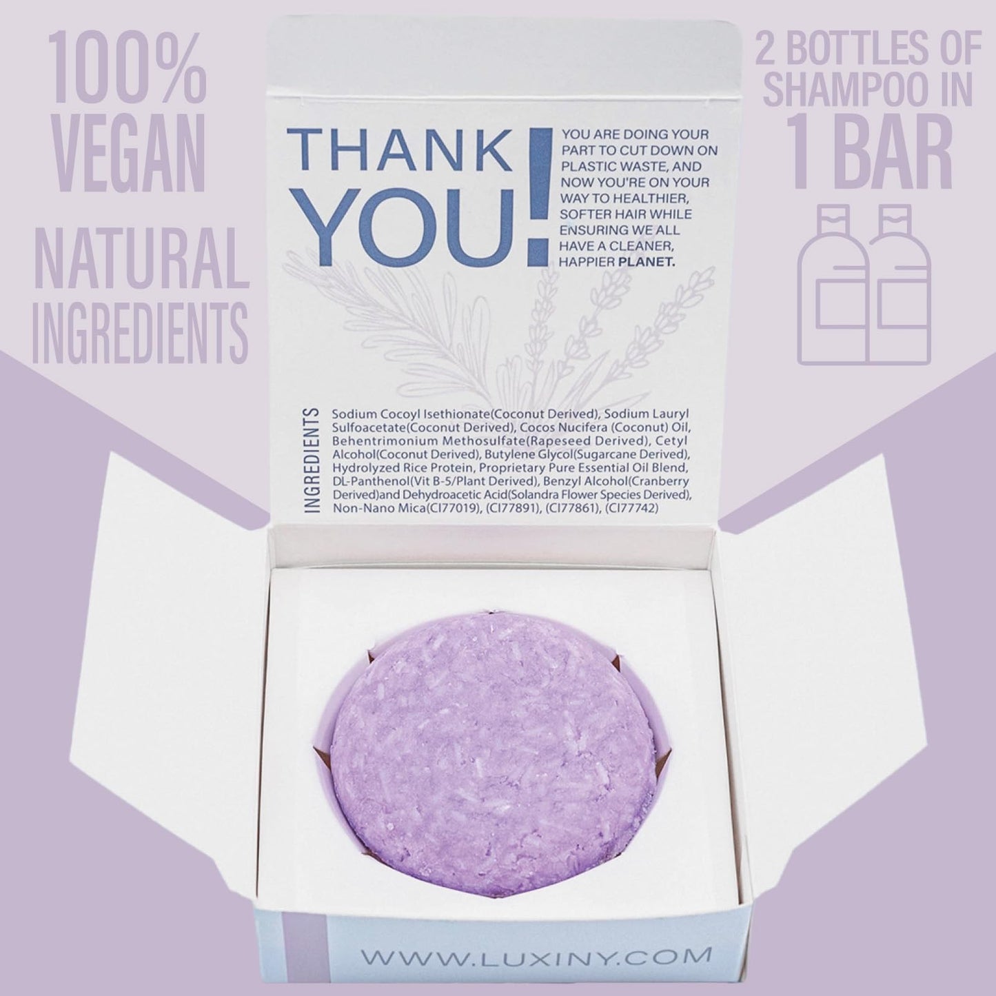 Luxiny Hair Shampoo and Conditioner Set - Sulfate Free Lavender Bars, Made in USA (1 Shampoo Bar 60g, 1 Deep Conditioner Bar 50g) Beauty & Personal Care Luxiny