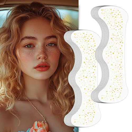 Wodelanle Glitter Freckles Face Tattoo, 24 Count Gold Face Glitter Speckles Makeup Patches, Glow Up Makeup Patches, Cute Glitter Freckles Makeup Beauty & Personal Care Wodelanle