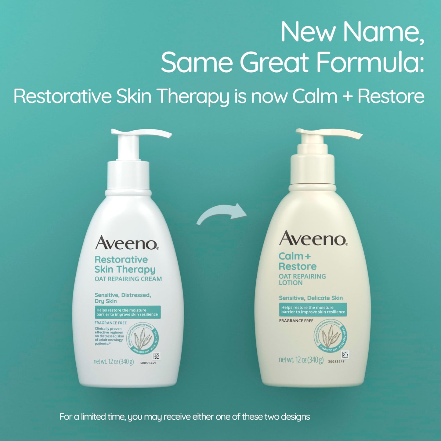 Aveeno Calm + Restore Oat Repairing Body Lotion for Sensitive Skin, Daily Moisturizer with Prebiotic Oat, Aloe & Pro-Vitamin B5, Fragrance Free Body Beauty & Personal Care Aveeno