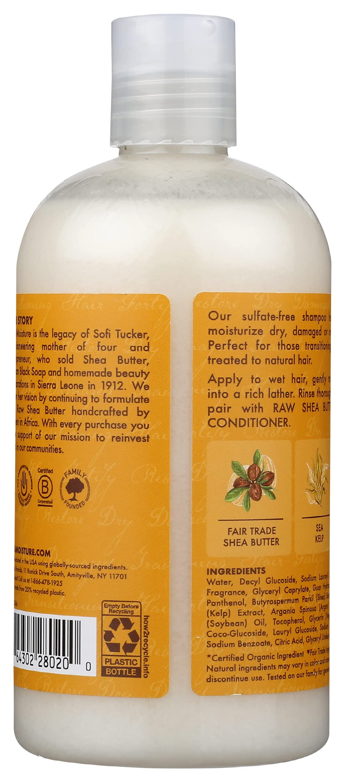 Shea Moisture Raw Shea Butter Moisture Retention Shampoo, 13 Ounce