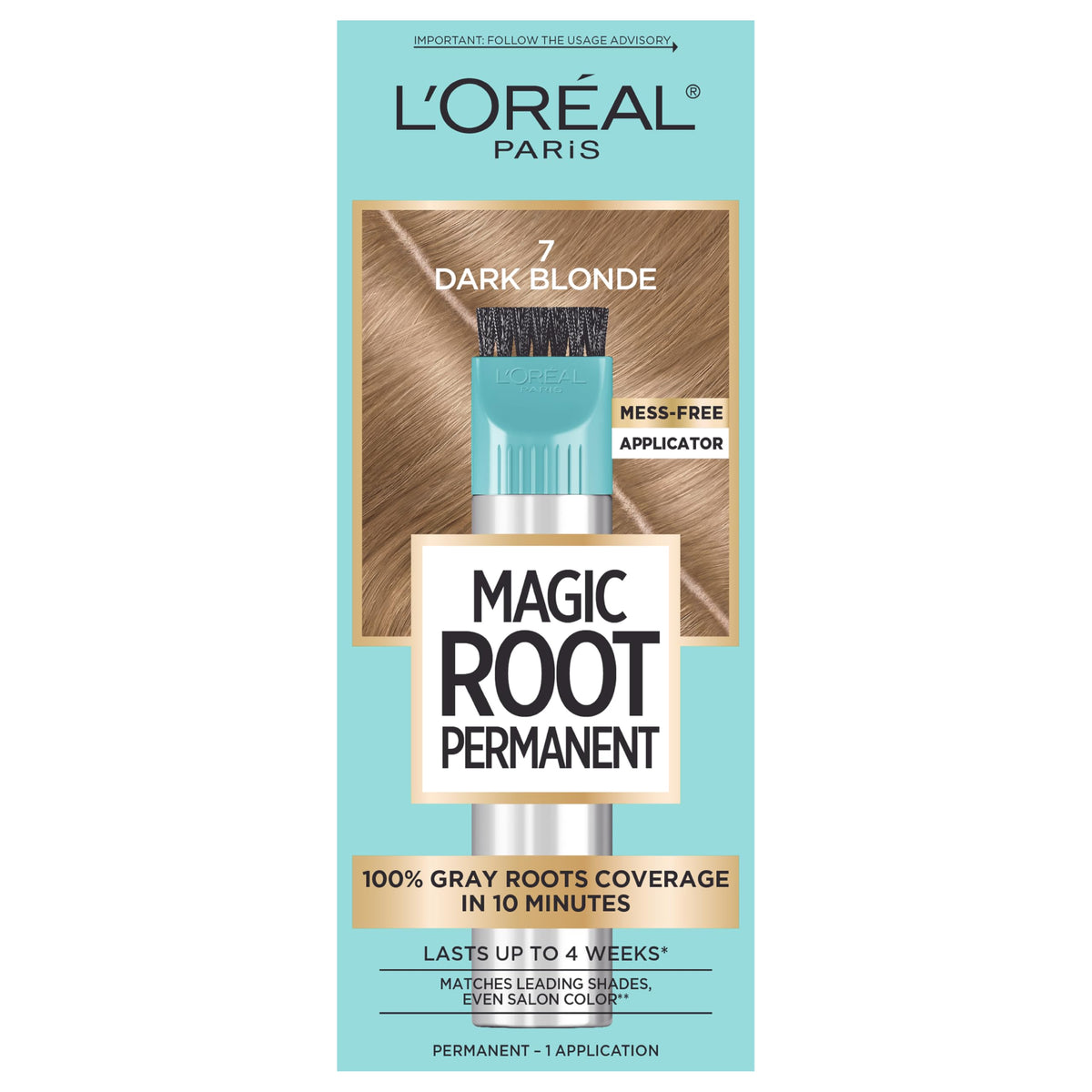 L’Oreal Paris Magic Root Rescue 10 Minute Root Hair Coloring Kit, Permanent Hair Color with Quick Precision Applicator, 100 percent Gray Coverage, 7 Beauty & Personal Care L'Oreal Paris