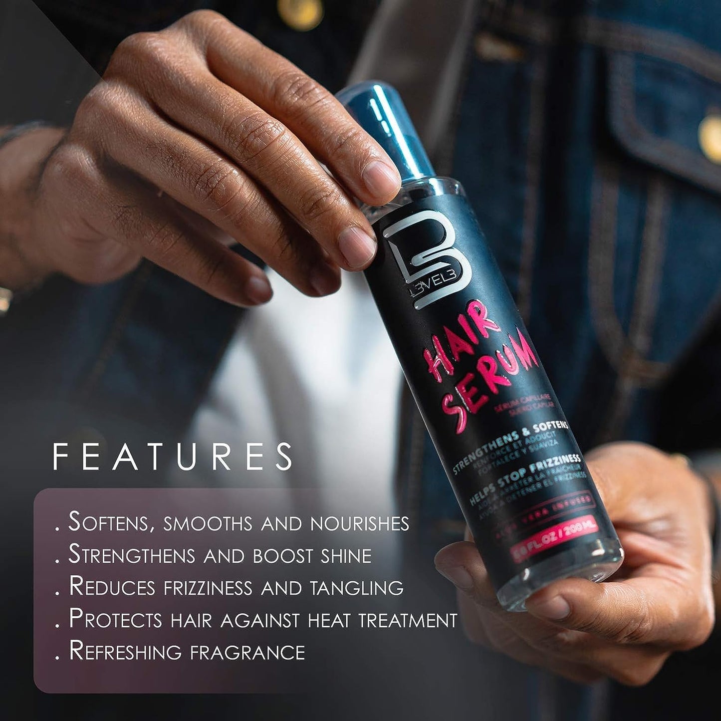 L3 Level 3 Hair Serum - Repairs your Damaged Hair - Softens and Smoothing - Level Three Hair Smoothing Serum Beauty & Personal Care L3