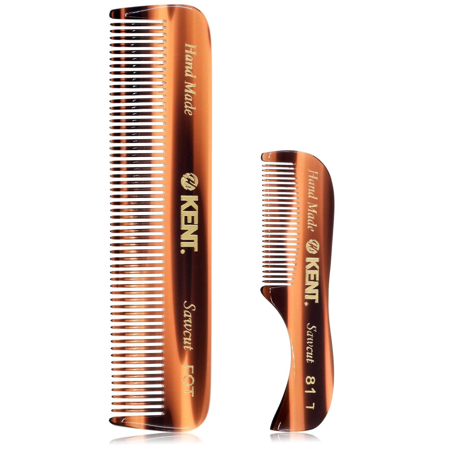 Kent 81T FOT Tortoiseshell Beard Pocket Comb Set for Men - Beard Kit for Travel and Home, Mustache Comb for Men, Mini Comb Beard Combs for Mens Beauty and Personal Care KENT