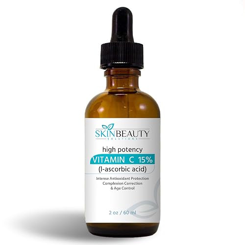 (2 oz) VITAMIN -C 15% Anti-Oxidant- Organic (L-Ascorbic Acid) plus Vegan Hyaluronic Acid -Professional Strength for Anti-Aging, Sun damage, Sun Spots Beauty & Personal Care Skin Beauty Solutions