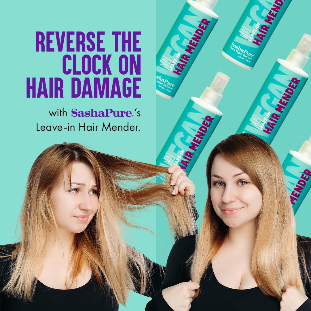 Sashapure Leave-In Hair Mender -Vegan Repair & Protection with Argan & Sacha Inchi Oil, Repairs Split Ends and Strengthens Hair, Hydrates and Restores Beauty & Personal Care Sashapure