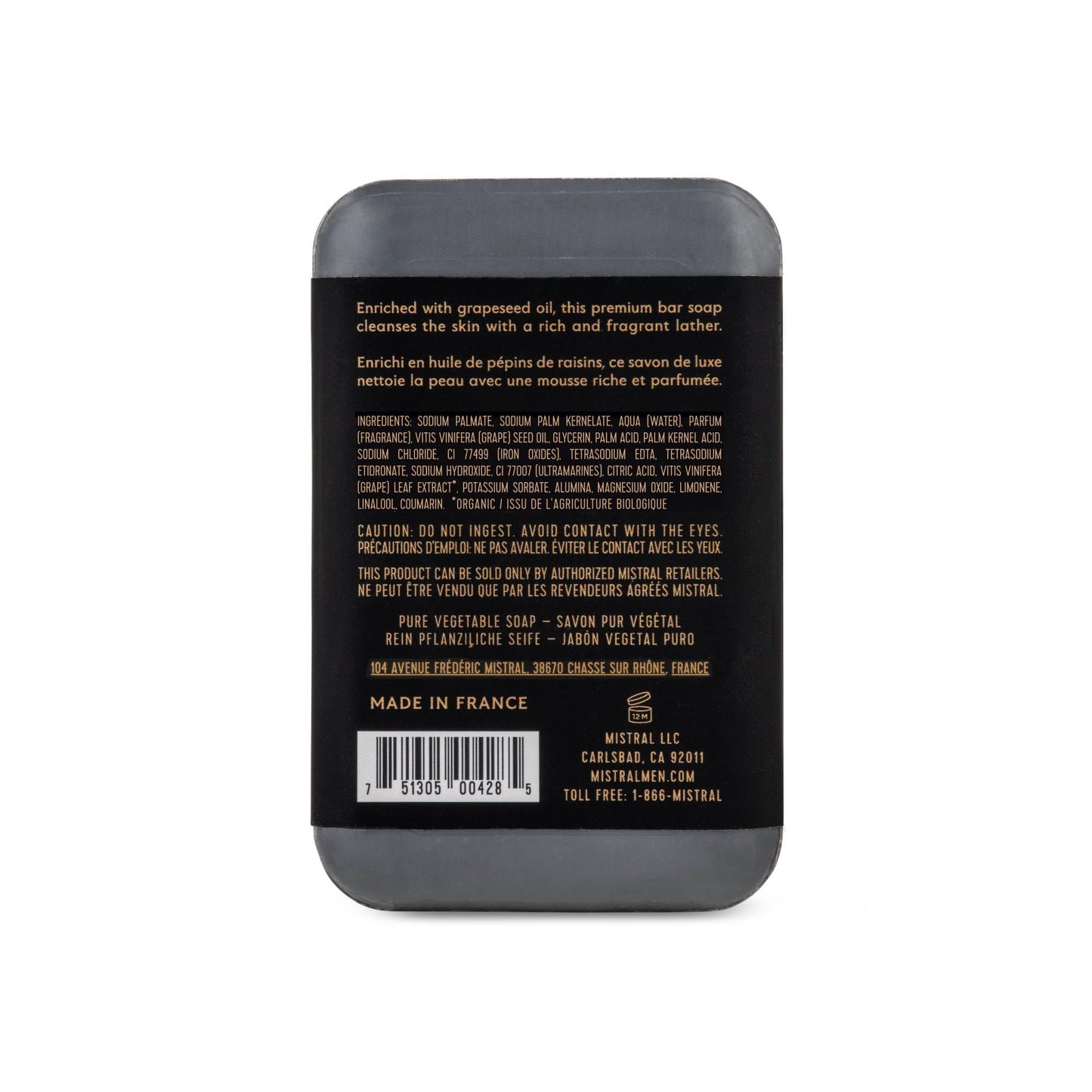 Mistral Black Amber Luxury Bar Soap for Men | Men’s Natural Soap Bar | Paraben, Phthalats Free | Moisturizing & Triple-Milled Natural Soap for Men Beauty & Personal Care Mistral