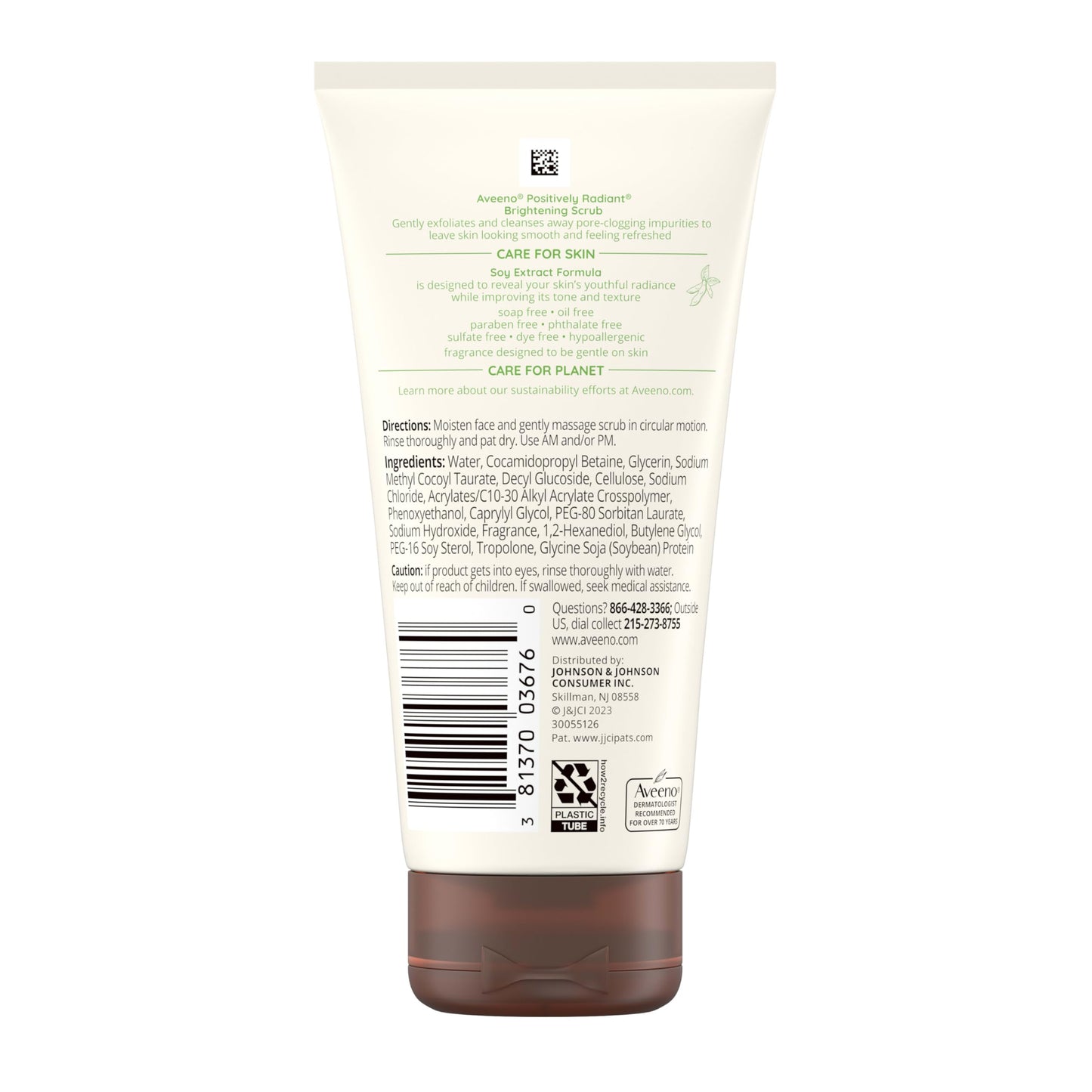 Aveeno Positively Radiant Skin Brightening Exfoliating Daily Facial Scrub, Gentle with Moisture-Rich Soy Extract, Helps Improve Skin Tone & Texture Beauty & Personal Care Aveeno