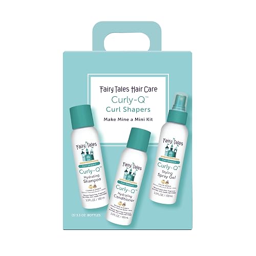 Fairy Tales Curly Q Hydrating Kids Shampoo, Conditioner, and Styling Spray Gel -Travel Kit- Paraben, Sulfate, Gluten, and Nut Free - For All Curl Beauty & Personal Care Fairy Tales
