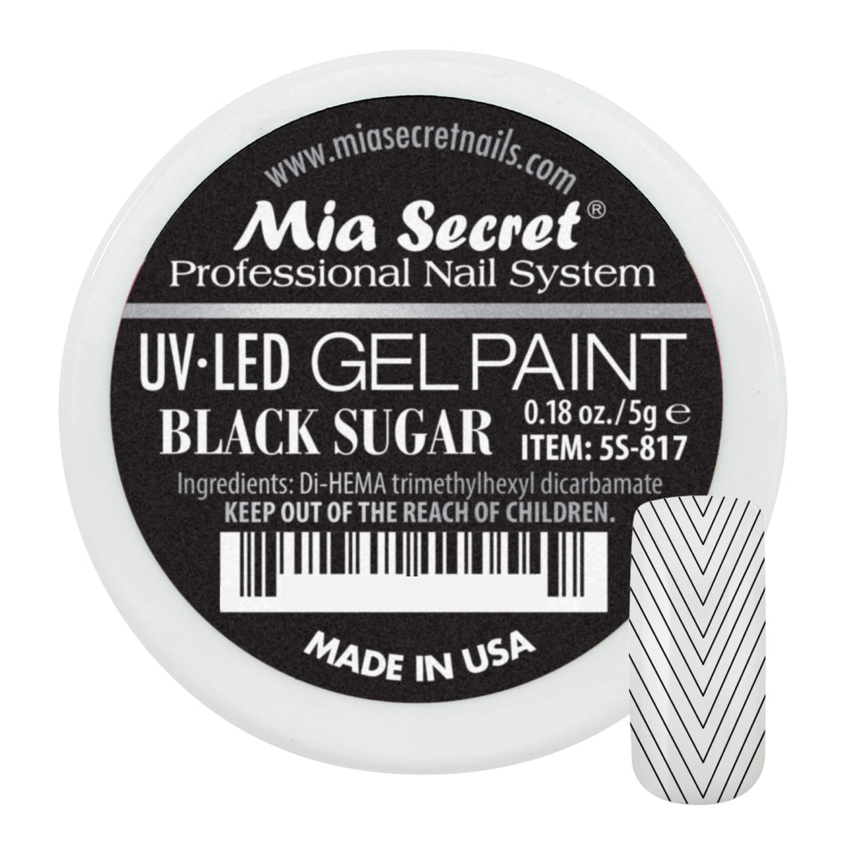 Mia Secret Professional Nail System UV/LED Gel Paint - 5 grams (Black Sugar)