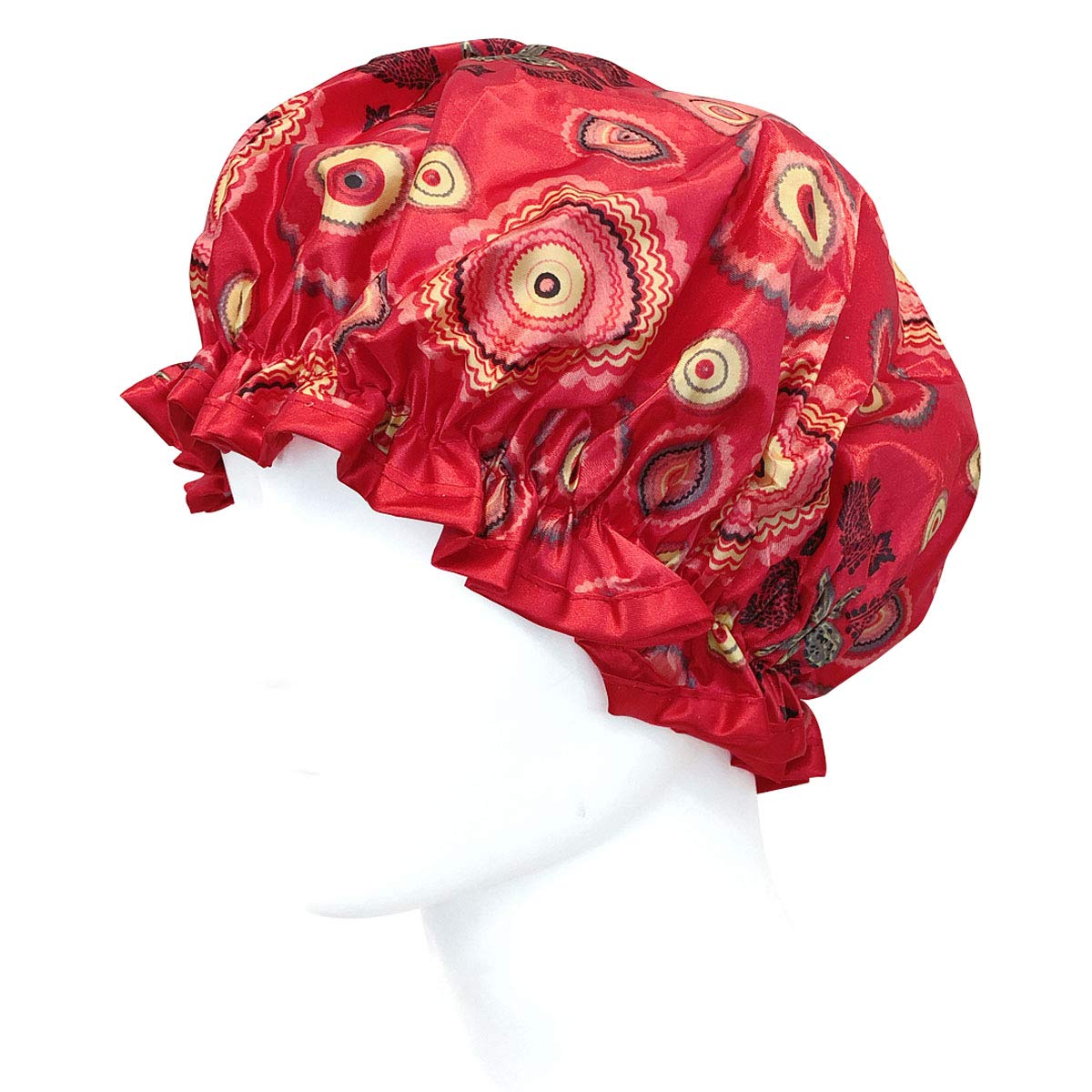 Wrapables® Stylish Double Layer Waterproof Shower Caps (Set of 4), Retro Floral Beauty and Personal Care Wrapables