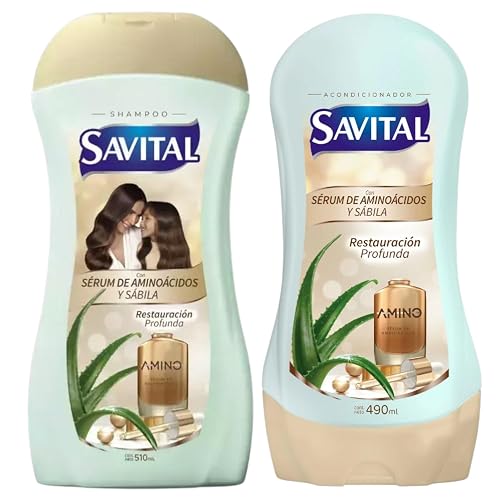 Savital Shampoo (510ml) and Conditioner (490ml) Set with Amino Acid Serum and Aloe - Daily Hair Care Duo for Soft, Smooth, and Shiny Hair Beauty & Personal Care Yahve