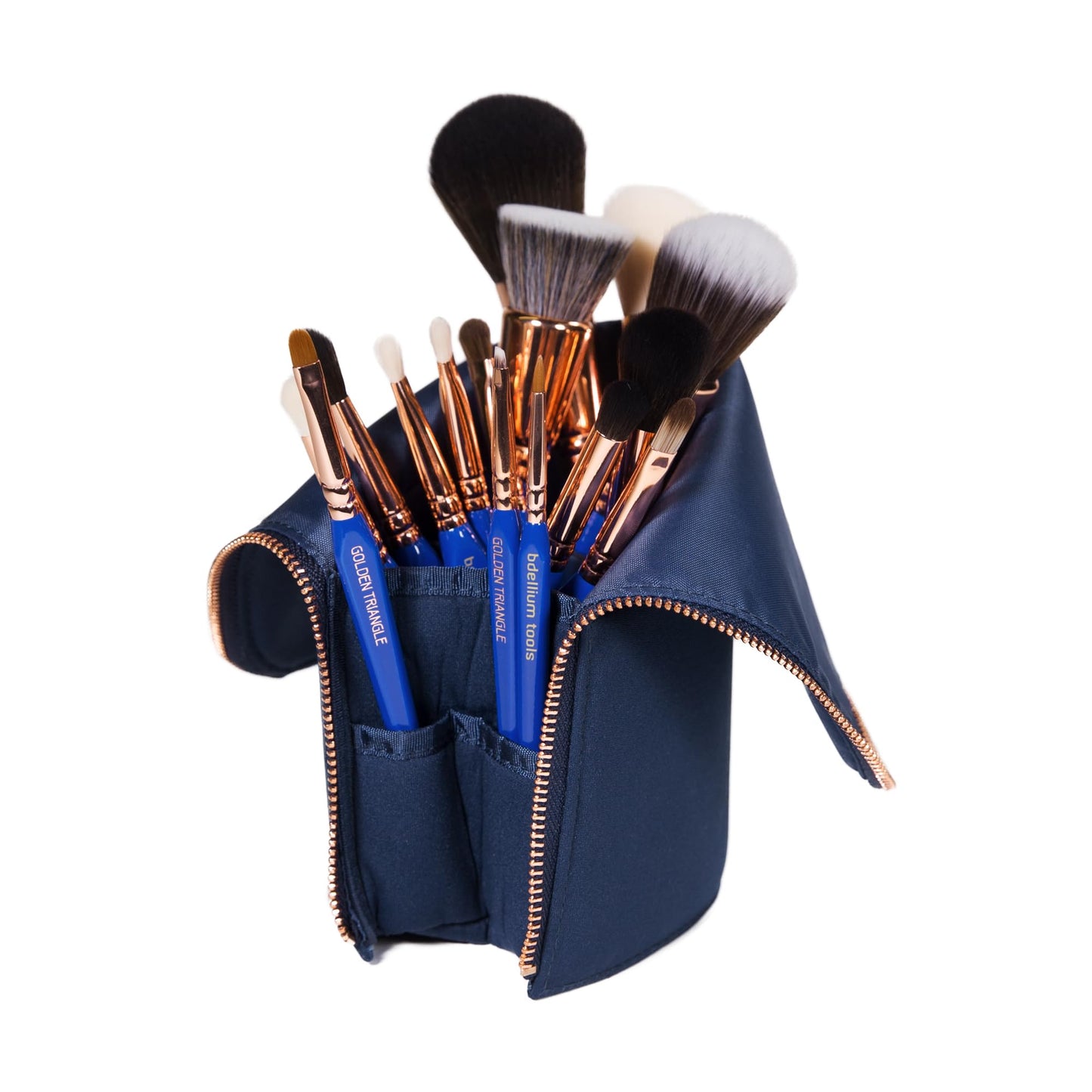 Bdellium Tools Professional Makeup Brush Golden Triangle - Phase I Complete 15pc. Brush Set with Stand-Up Pouch Beauty & Personal Care BDELLIUM TOOLS