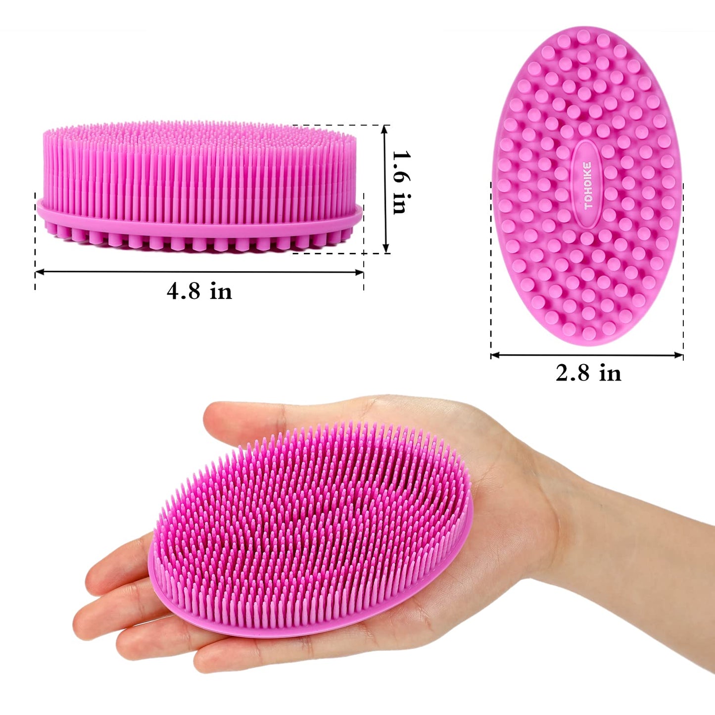 TDHDIKE Silicone Body Scrubber Loofah - Set of 3 Soft Exfoliating Body Bath Shower Scrubber Loofsh Brush for Sensitive Kids Women Men All Kinds Beauty & Personal Care TDHDIKE