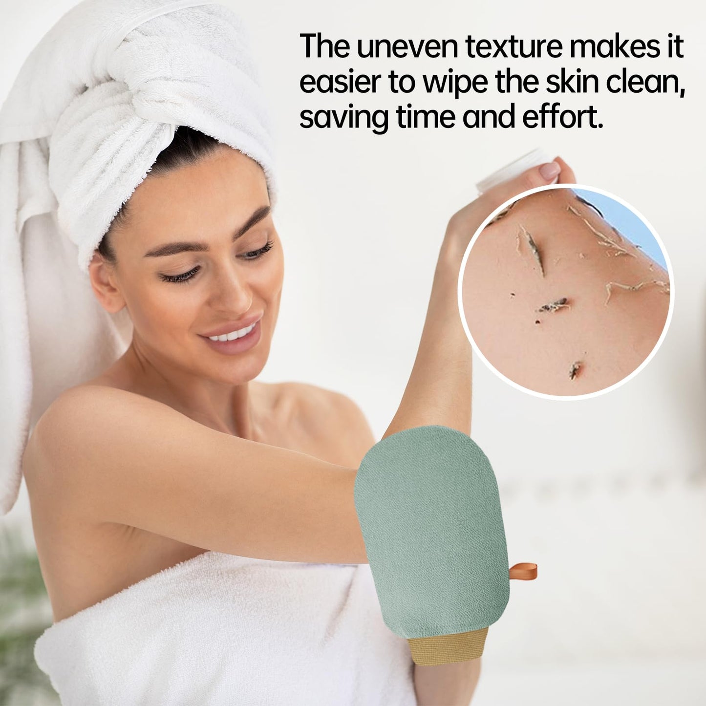 Exfoliating Gloves Glove for Shower,Exfoliating Mitt Mit Body Scrubber,2 Pcs Shower Gloves Exfoliating for Women,Green and Blue Beauty and Personal Care Hganxiu