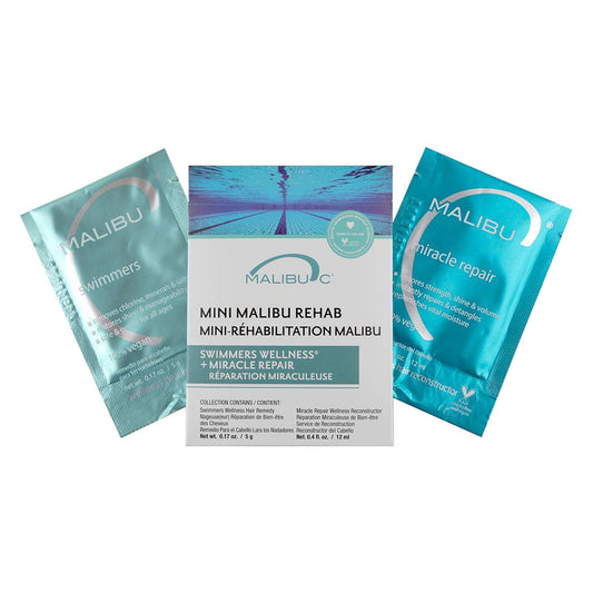 Malibu C Mini Malibu Rehab Swimmers Wellness - Contains 2 Hair Remedy Packets - Discoloration Correcting Hair Care for Swimmers to Restore Shine Beauty & Personal Care Malibu C