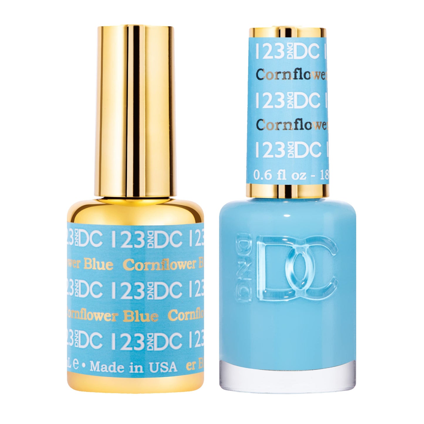 DND DC Gel Polish Set, Blue Collection, UV/LED Gel Polish and Air Dry Nail Lacquer, Matching Chip-Free Polish Duo, 123 Cornflower Blue, 0.5 Fl Oz Beauty and Personal Care DAISY DND Default Title