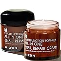 MIZON All-in-One Snail Repair Cream Korean Face Moisturizer with Snail Mucin 12 Natural Extracts Hydrating Nourishing Cream for Fine Lines Wrinkles Beauty & Personal Care MIZON
