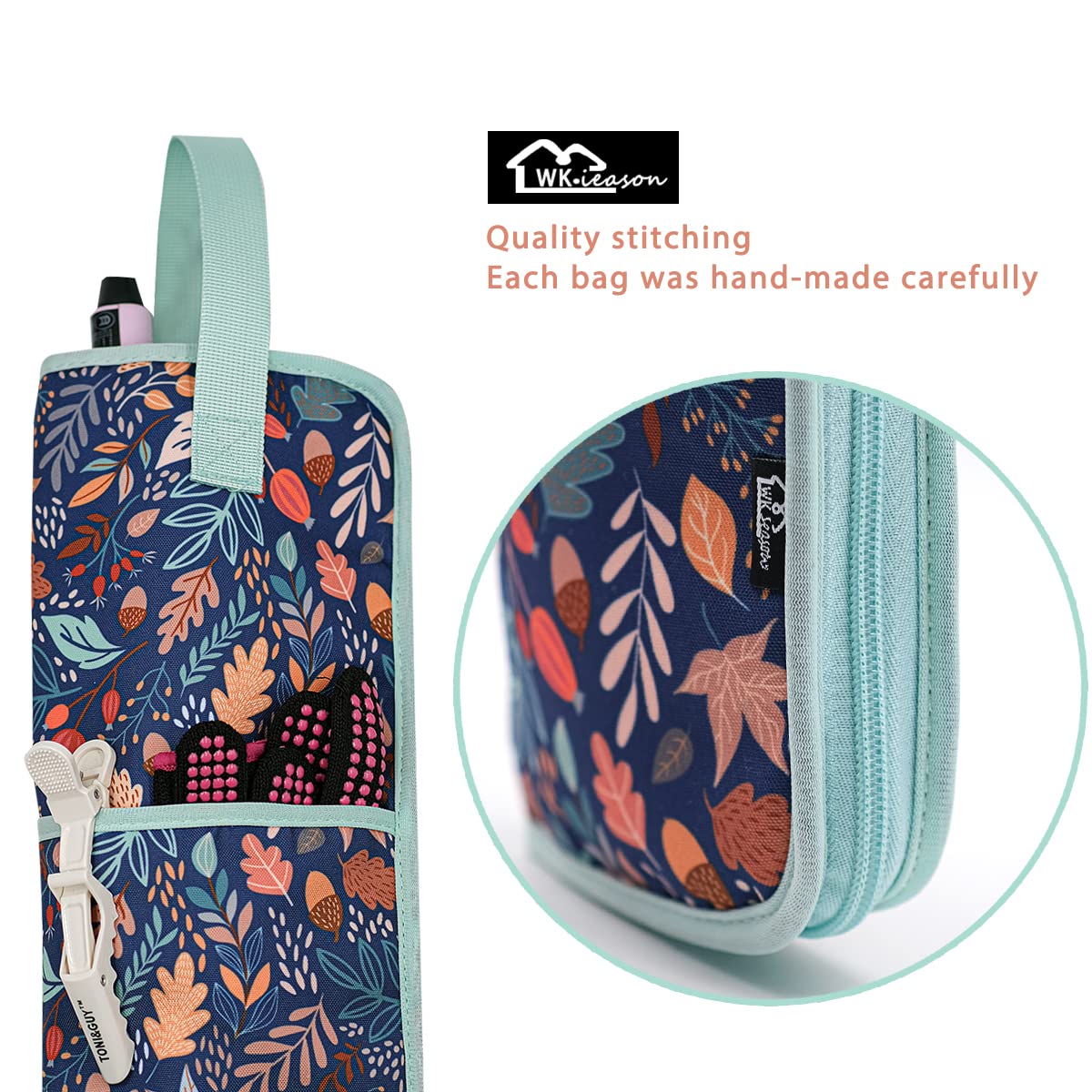 2 Pieces Hair Flat Iron Case Holder Canvas Bag Heat Resistant Curling Iron Silicone Straightener Holder Mat for Hair Tools Curling Iron Organizer Bag Beauty & Personal Care WK IEASON