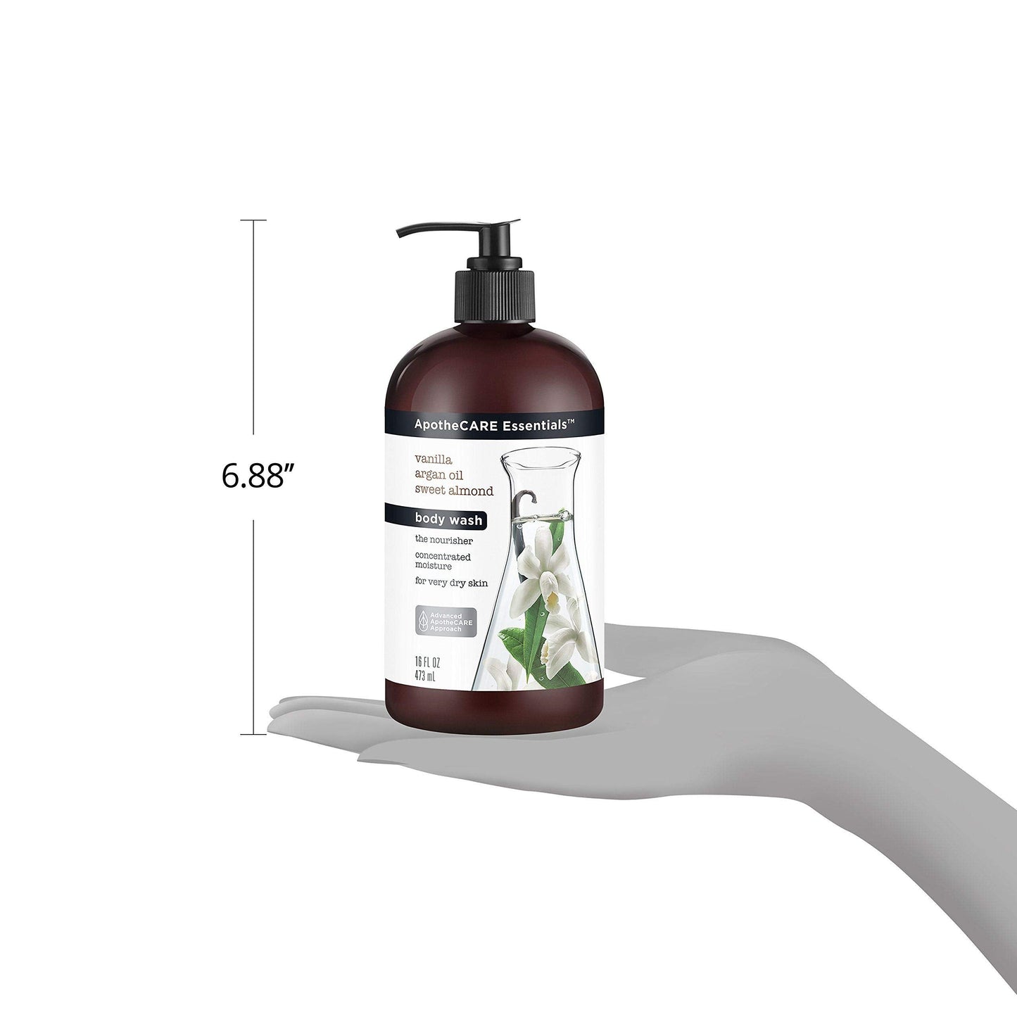 ApotheCARE Essentials The Nourisher Body Wash, Vanilla, Argan Oil, Sweet Almond, 16 oz Beauty & Personal Care ApotheCARE Essentials