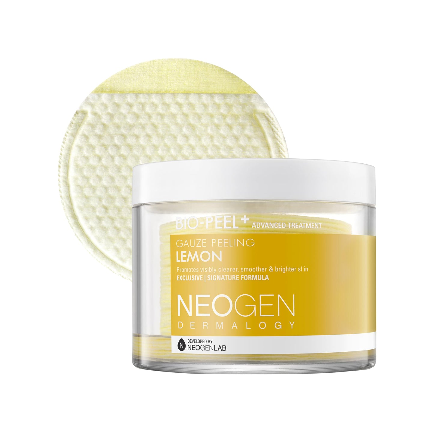 DERMALOGY by NEOGENLAB Bio-Peel Gauze Peeling Pads (Lemon, 30 pads) - Exfoliating & Brightening Peeling Pad with PHA & Lemon & Lemongrass - Korean Beauty & Personal Care DERMALOGY by NEOGENLAB