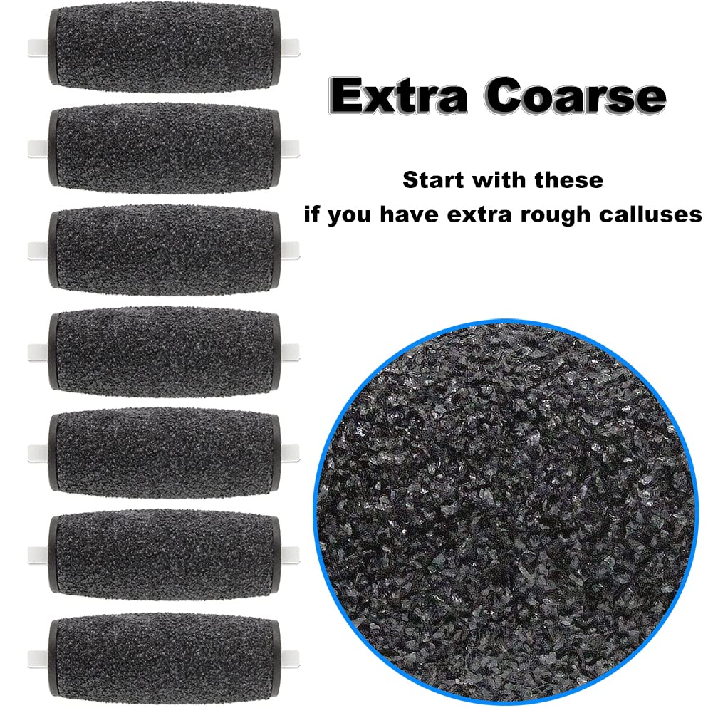 11 Pack Include 7 Extra Coarse & 4 Regular Coarse Replacement Roller Refill Heads Compatible with Amope Pedi Electronic Foot File Beauty & Personal Care PAFOWO