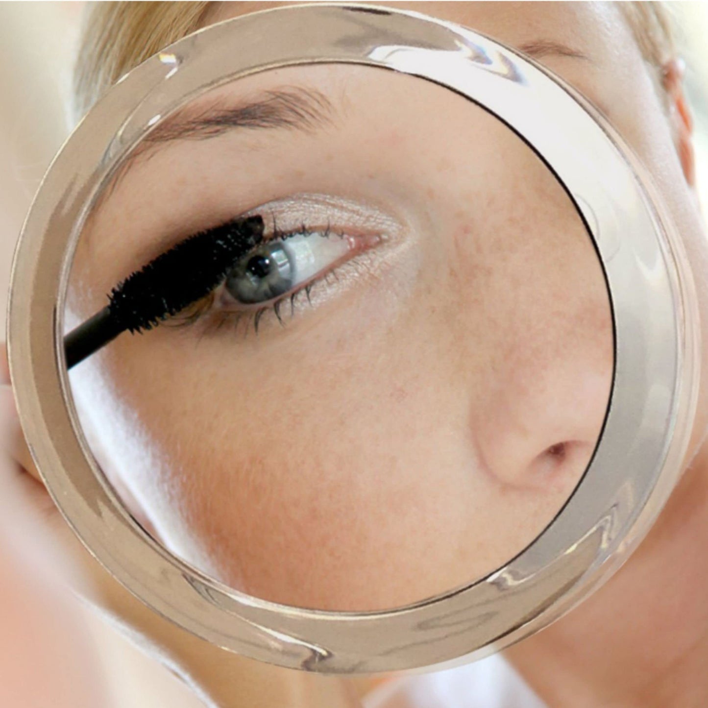 15X Magnifying Mirror - Use for Makeup Application - Tweezing - and Blackhead/Blemish Removal - 6 Inch Round Mirror with Three Suction Cups for Easy Beauty & Personal Care Essential Skin Solutions