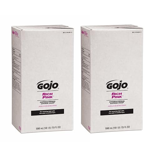 GOJO RICH PINK Antibacterial Lotion Soap Floral Balsam Fragrance, 5000 mL Lotion Hand Soap Refill PRO TDX Push-Style Dispenser (Pack of 2) - 7520-02 Beauty & Personal Care GOJO