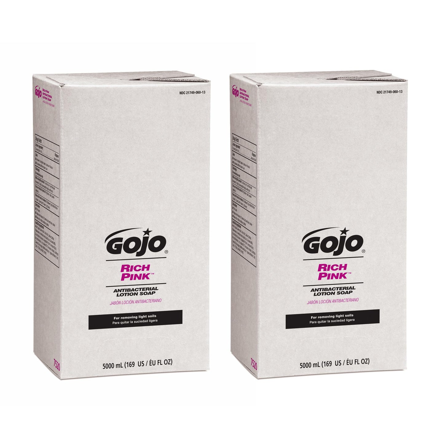 GOJO RICH PINK Antibacterial Lotion Soap Floral Balsam Fragrance, 5000 mL Lotion Hand Soap Refill PRO TDX Push-Style Dispenser (Pack of 2) - 7520-02 Beauty & Personal Care GOJO