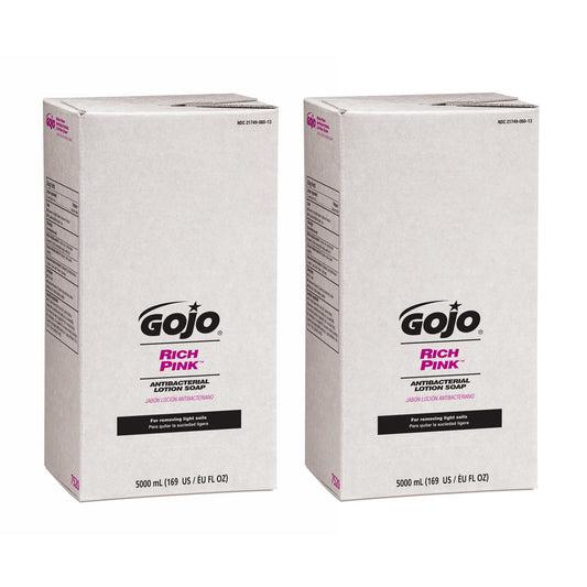 GOJO RICH PINK Antibacterial Lotion Soap Floral Balsam Fragrance, 5000 mL Lotion Hand Soap Refill PRO TDX Push-Style Dispenser (Pack of 2) - 7520-02 Beauty & Personal Care GOJO