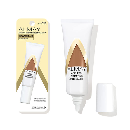 Almay Anti-Aging Concealer, Face Makeup with Hyaluronic Acid, Niacinamide, Vitamin C & E, Hypoallergenic, -Fragrance Free, 040 Medium Deep, 0.37 Fl Oz Beauty & Personal Care Almay
