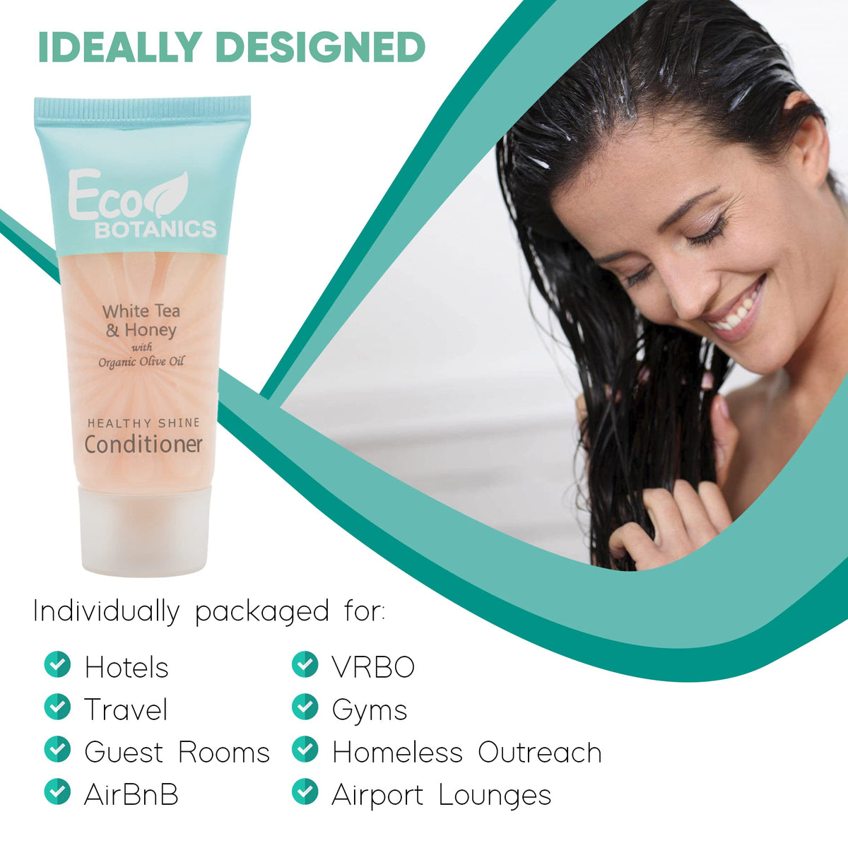 Eco Botanics Travel-Size Hotel Conditioner, 0.85 oz. (Case of 100) Beauty & Personal Care Eco Botanics