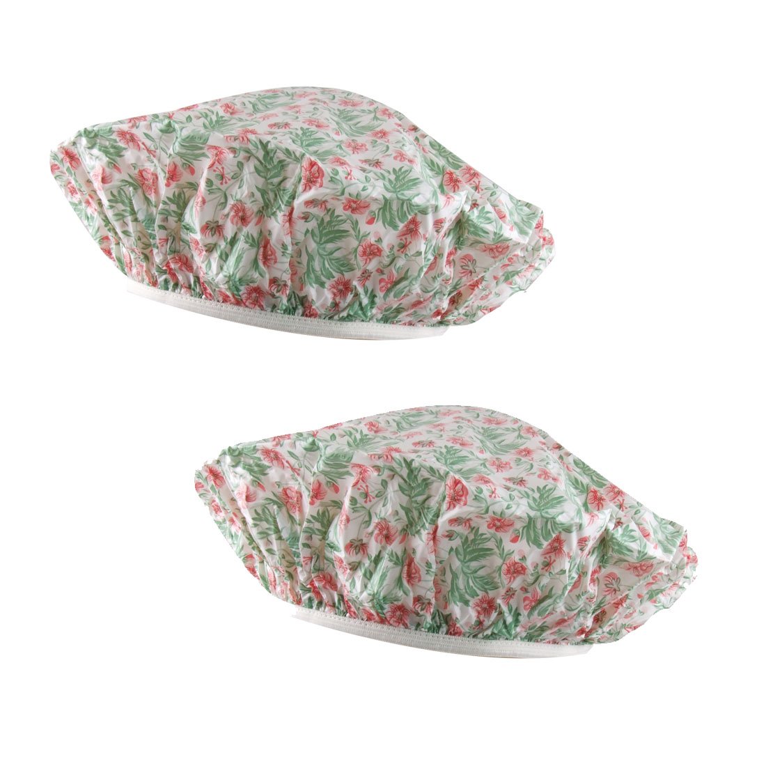 Ruilogod Plastic Flower Printed Ladies Elastic Hem Shower Cap 2 Pcs (id: 9a3 f08 24e b29 1b0 Beauty and Personal Care Ruilogod