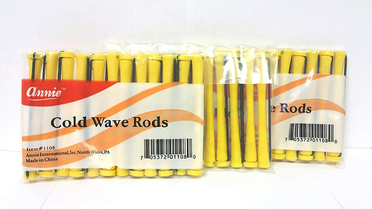 3 Packs of Annie Cold Wave Rods-Long #1108 (12 Pieces per Pack)