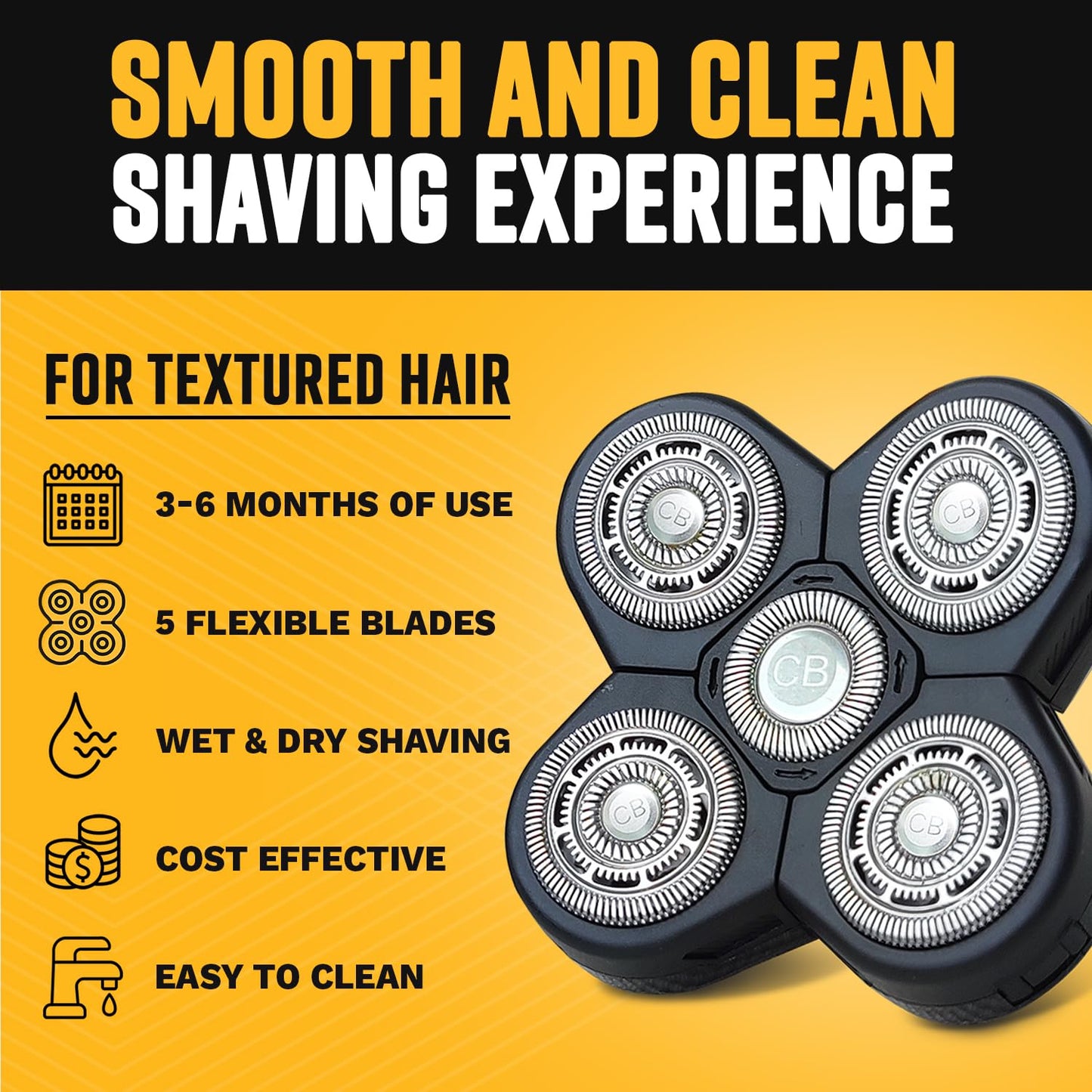Deluxe Replacement Rotary Shaver Head, Universal Fit for Most Rotary Shavers, Designed for Textured Hair, Easy to Clean, The Cut Buddy Beauty and Personal Care The Cut Buddy
