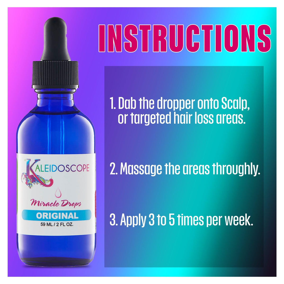 Kaleidoscope Miracle Drops Quick Absorbing Fights Dry Scalp (2oz)