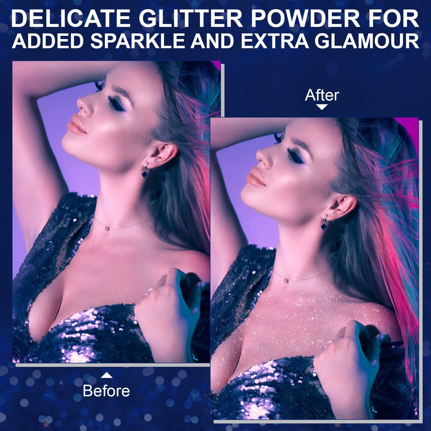 Shiny Glitter Spray for Hair, Tiktok Shiny Glitter Spray,Highlighter Powder for Party,Face, Body,Hair,Dress Prom Halloween Decorations Disco Ball Beauty & Personal Care sefudun