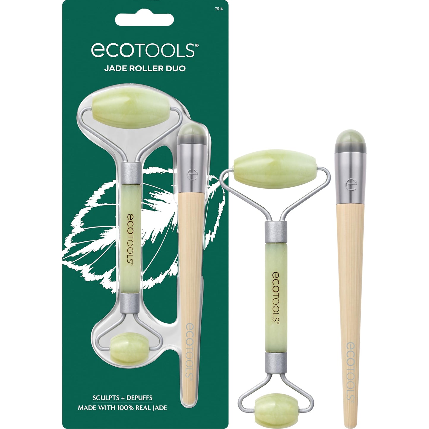 EcoTools Beauty Skin Care Tool Jade Facial Roller and Eye Roller Duo, Face Roller and Massager, Skincare and Sculpting Tool, Reduces Under Eye Beauty & Personal Care EcoTools