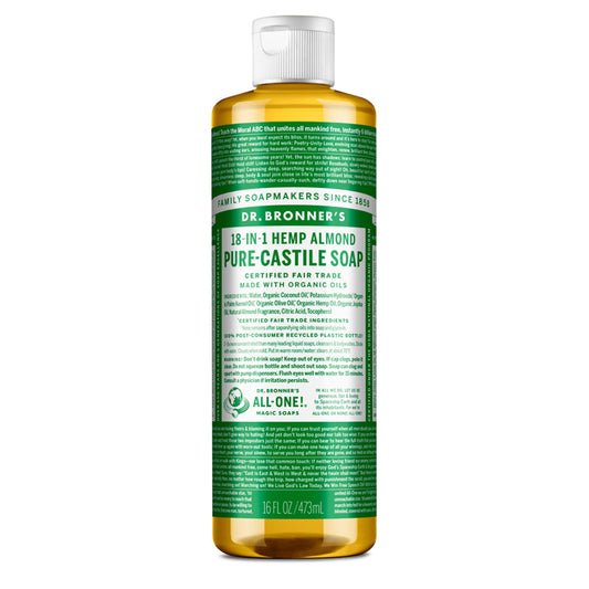 Dr. Bronner's Pure-Castile Magic Soap Liquid (Almond, 16 Ounce) - Made with Regenerative Organic Certified Oils, 18-in-1 Uses: Face, Body, Hair Beauty & Personal Care Dr. Bronner's