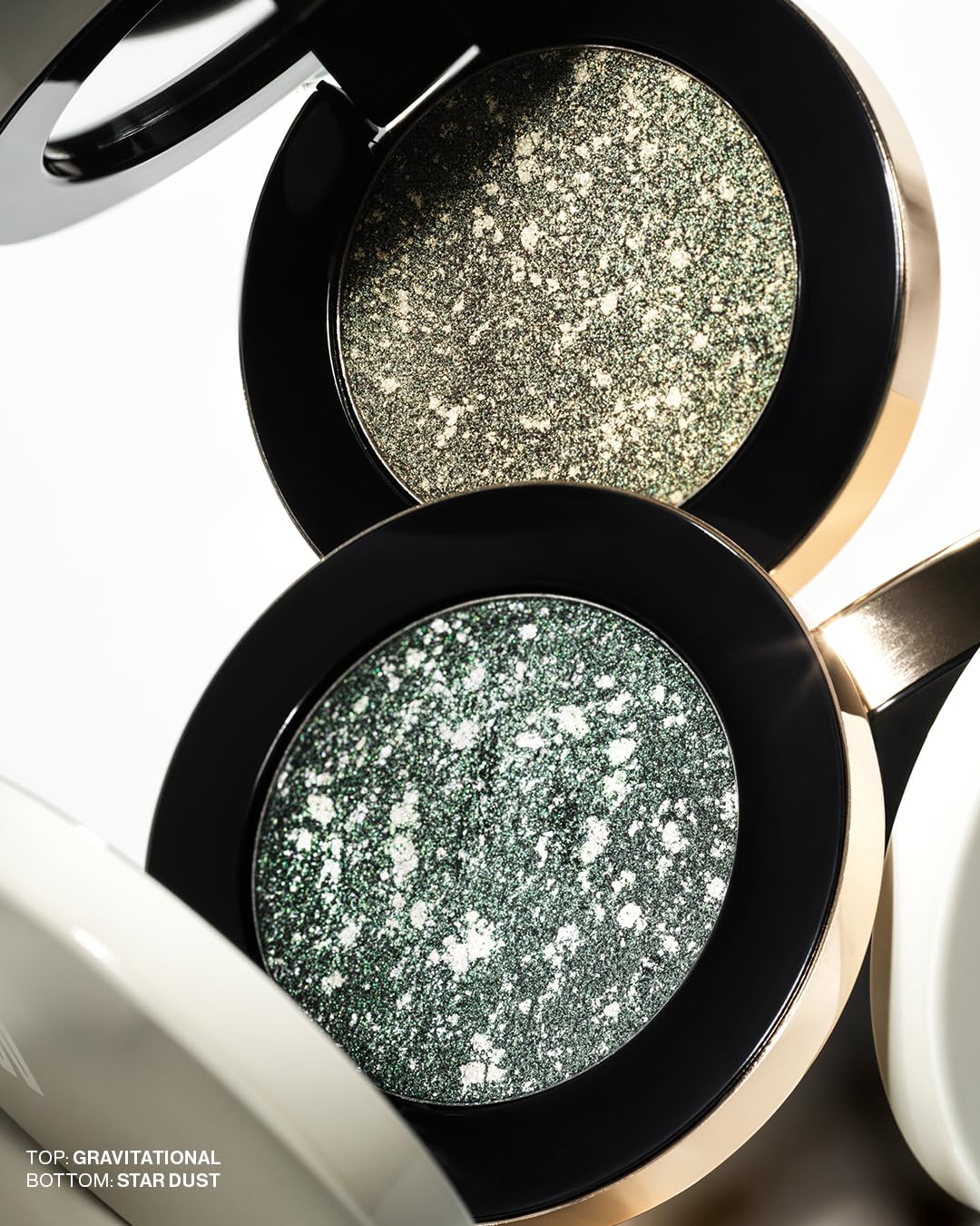 MAKE Beauty Multi-Chromatic Eye Shadow. Metal Reflecting Luminous Foil Finish Creamy, Buildable, Dimensional Long-wear, Crease-proof Powder Eyeshadow,