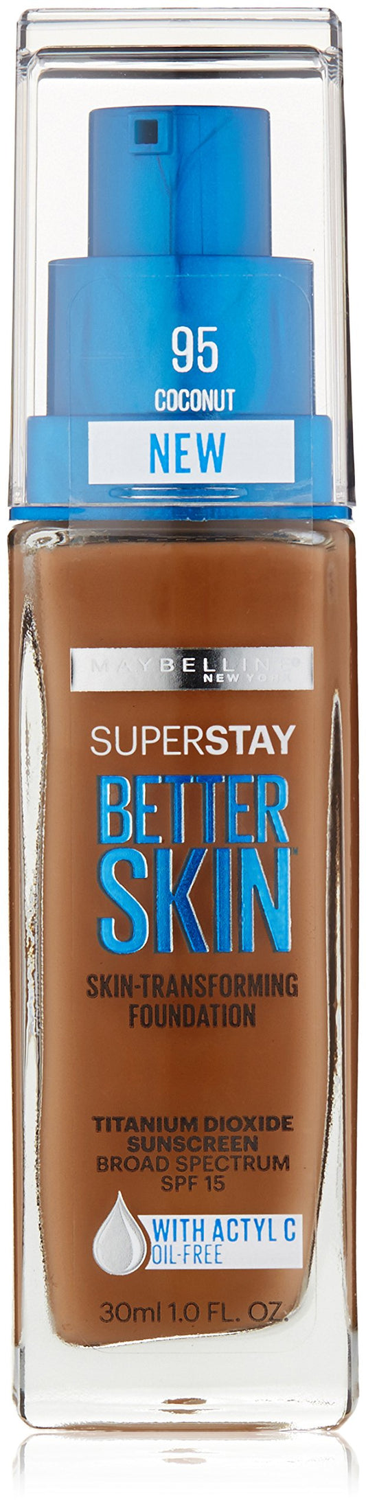 Maybelline New York Superstay Better Skin Foundation, Coconut, 1 Fluid Ounce