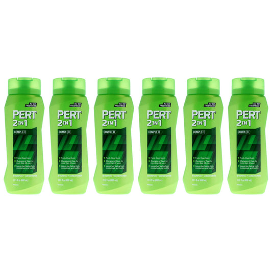 PERT 2 in 1 Complete Clean Shampoo and Conditioner - Mens Shampoo for Daily Use - Hair Conditioner for Men - Removes Dirt, Oil, and Build Up - 6 pc Beauty & Personal Care Pert