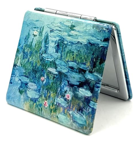 Aeisage Small Handbag Monet Compact Mirror - Folding Pu Leather, Unique Water Lilies Travel Mirror for Sister Beauty & Personal Care Aeisage