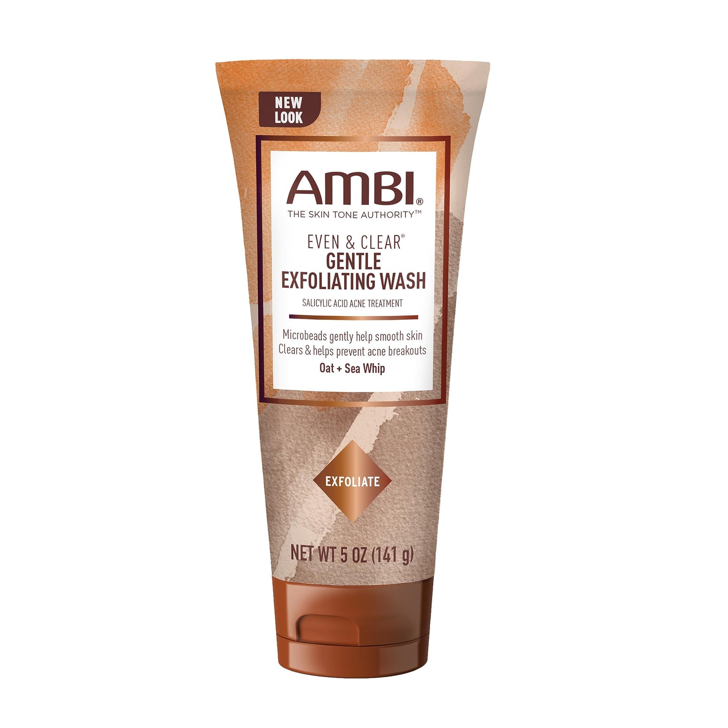 Ambi Even & Clear Gentle Exfoliating Wash with Oat and Sea Whip, Salicylic Acid Acne Treatment, Helps Clear & Prevent Breakouts, Exfoliates to Help Beauty & Personal Care Ambi