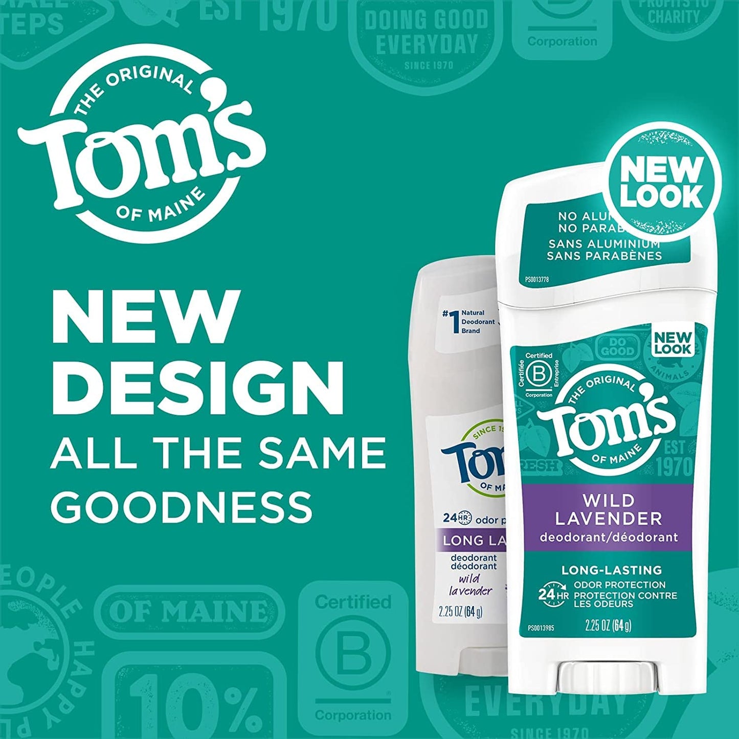 Tom's of Maine Natural Long-Lasting Deodorant Stick Lavender 2.25 Oz (Pack of 2) Beauty and Personal Care Tom's of Maine