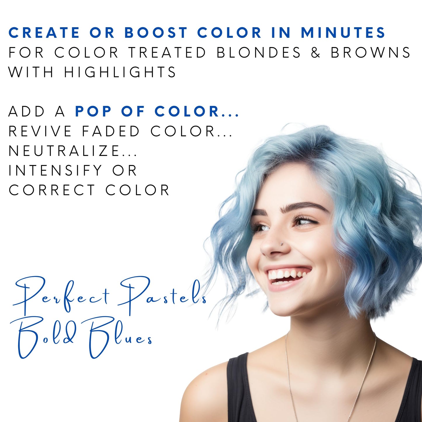 Watercolors Base Drops, Temporary Hair Dye Color Booster, Cruelty-Free, 4 oz - BLUE Beauty & Personal Care Watercolors