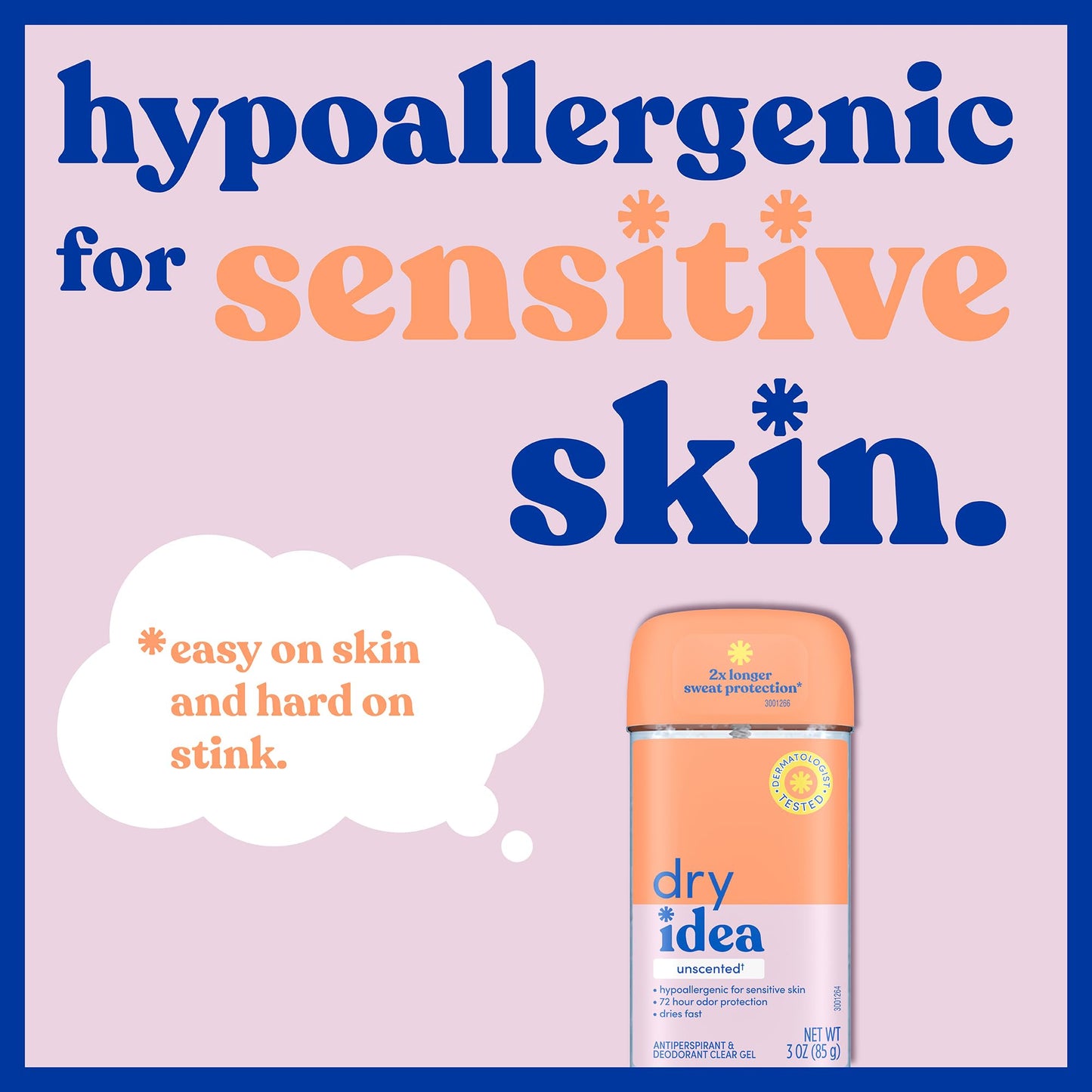 Dry Idea Gel Deodorant & Antiperspirant for Women - Hypoallergenic for Sensitive Skin, 2X Longer Sweat Protection*, 72Hr Odor Protection, Unscented Beauty and Personal Care Dry Idea