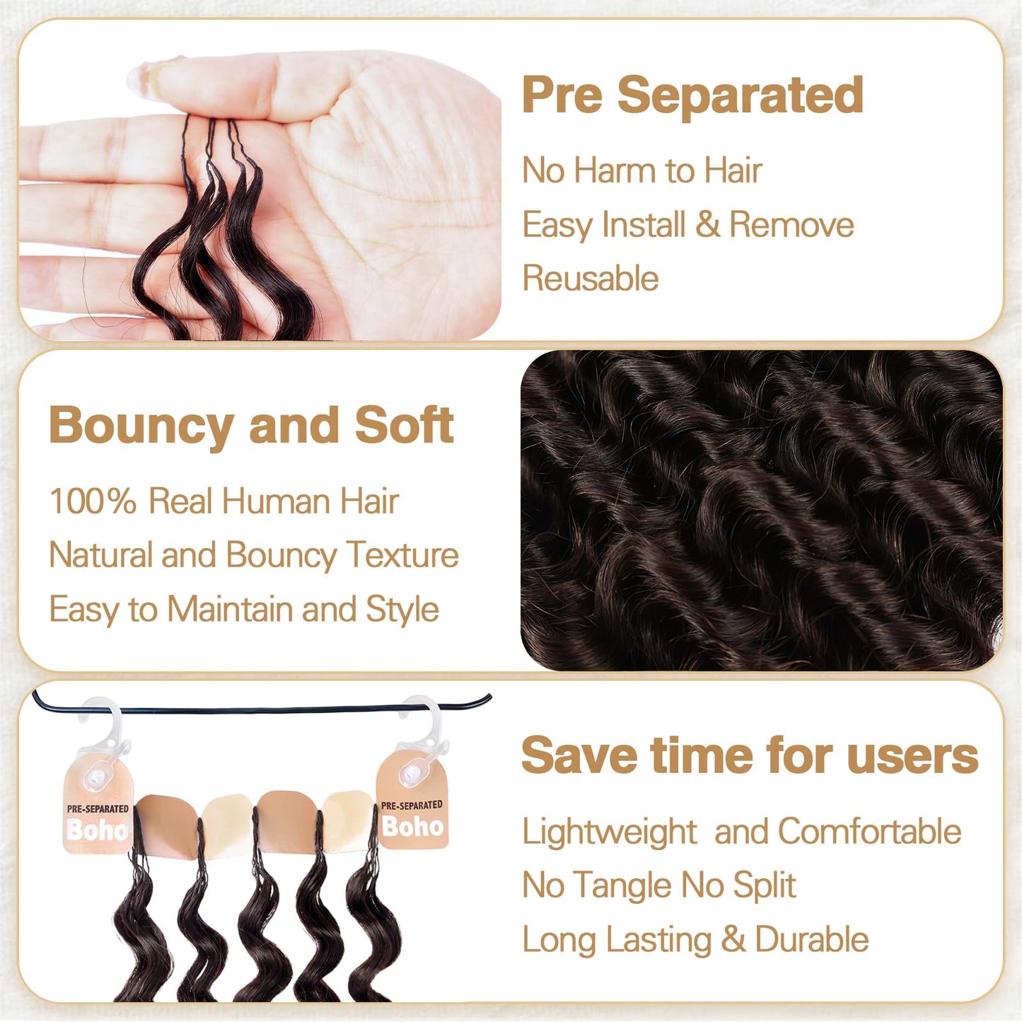 Miracle Knots Crochet Human Hair, Pre-Separated Deep Wave Crochet Hair for Black Women, Easy Install Hook Design, Invisible Natural Look, Lightweight Beauty and Personal Care DRESSMAKER