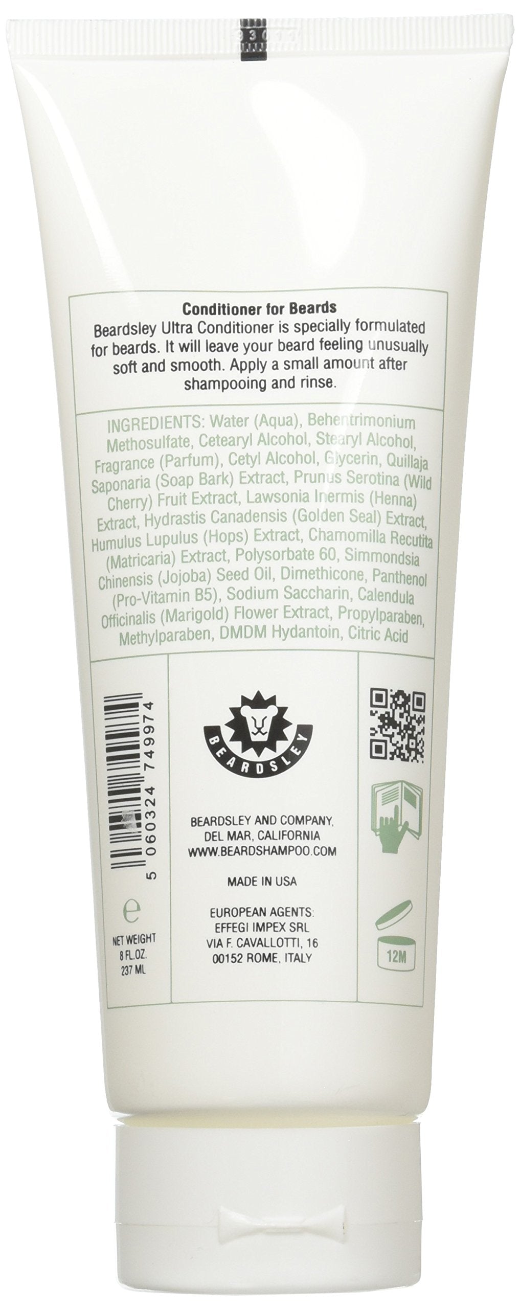 Ultra Conditioner/Softener for Beards by Beardsley and Company, Beard Care Products, 8 oz Beauty & Personal Care Beardsley