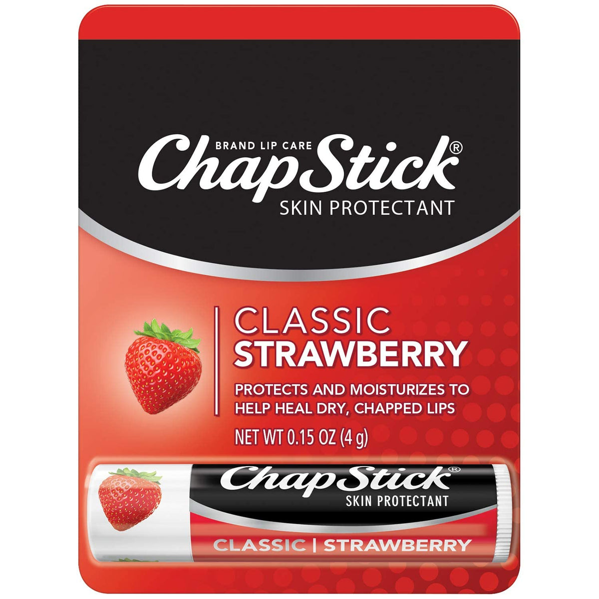 ChapStick Classic, Strawberry Flavor, 0.15 oz (Pack of 4) Beauty & Personal Care ChapStick